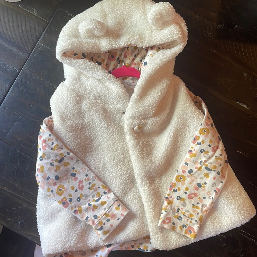 Fuzzy vest with matching long sleeve shirt